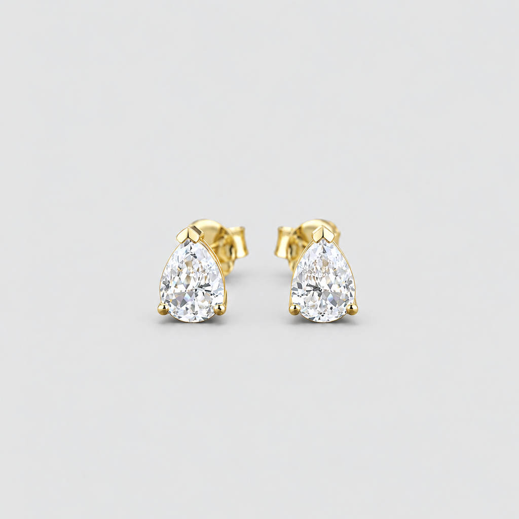 3 Ct. Lab Grown Diamond Pear Cut Stud Earrings (VS-EF)