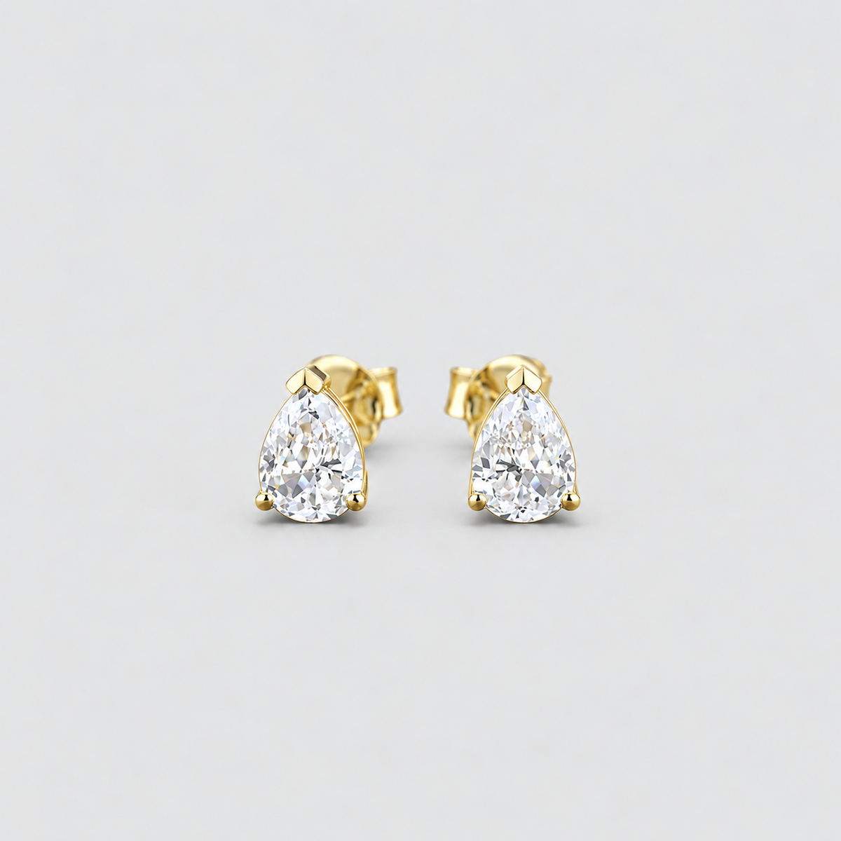 3 Ct. Lab Grown Diamond Pear Cut Stud Earrings (VS-EF)