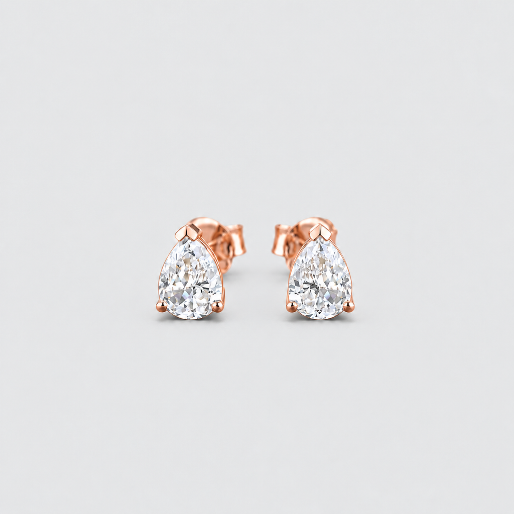 3 Ct. Lab Grown Diamond Pear Cut Stud Earrings (VS-EF)