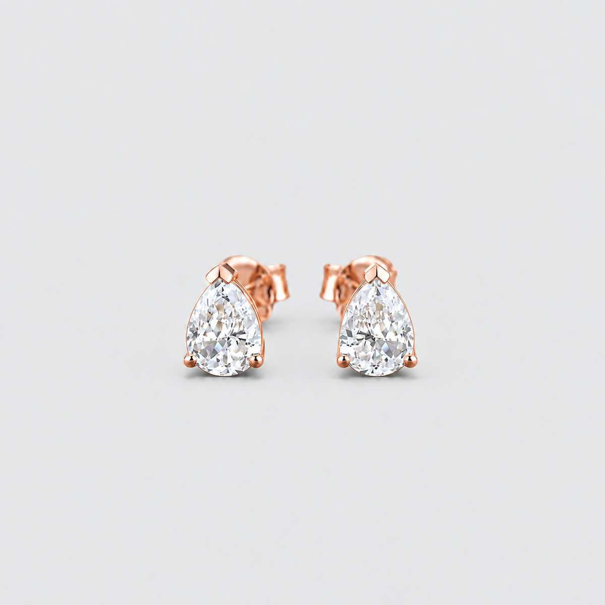 3 Ct. Lab Grown Diamond Pear Cut Stud Earrings (VS-EF)