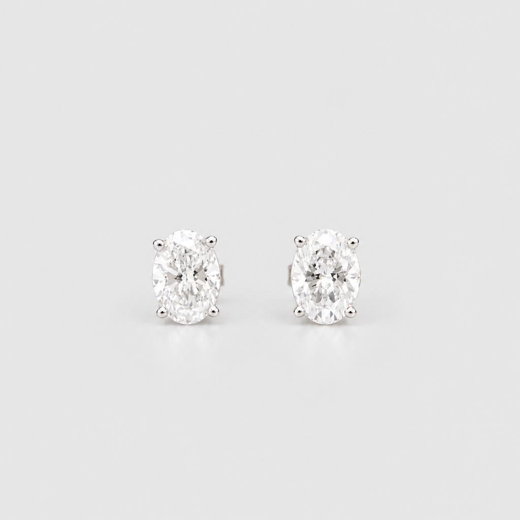 5 Ct. Lab Grown Diamond Oval Cut Stud Earrings (VS-EF)