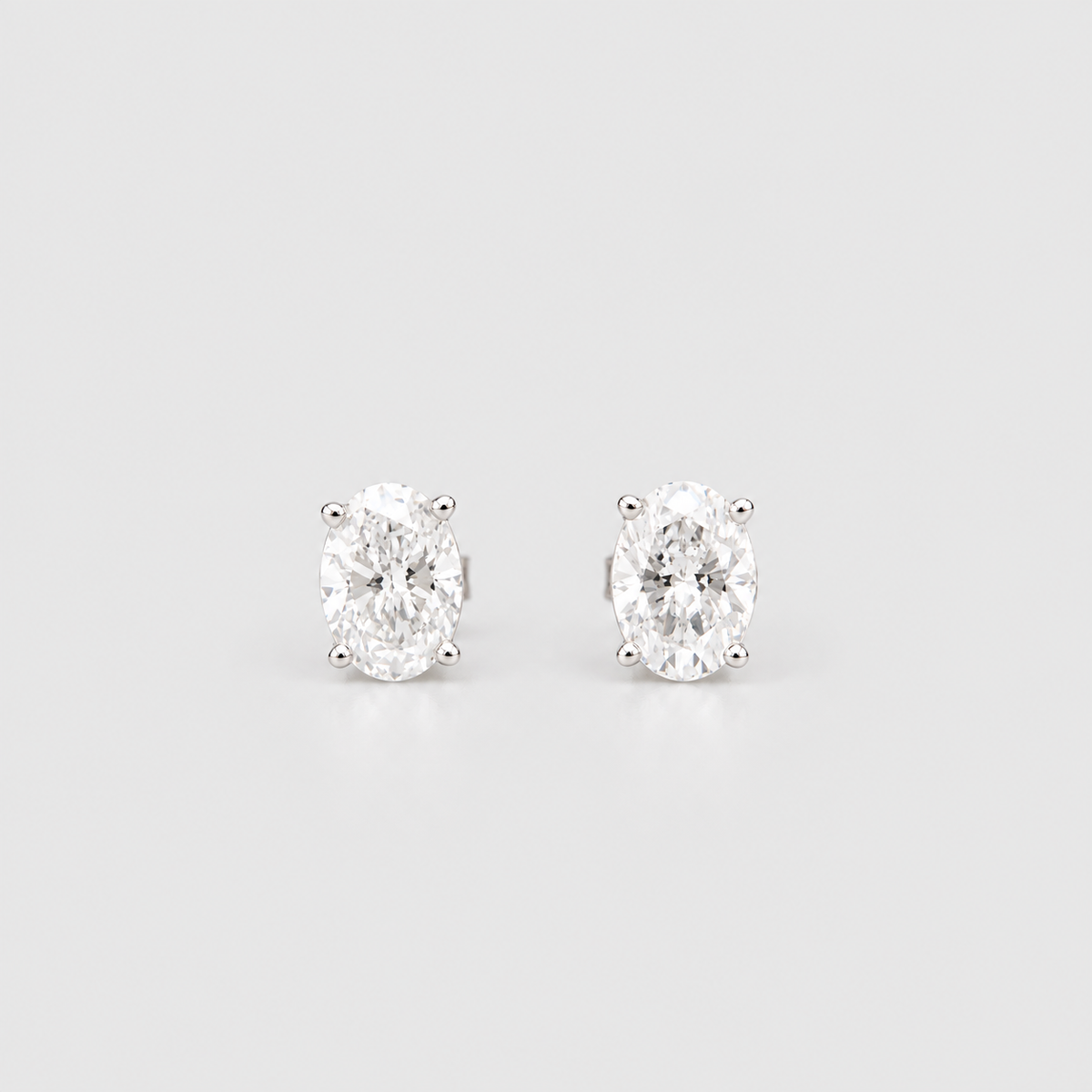 5 Ct. Lab Grown Diamond Oval Cut Stud Earrings (VS-EF)
