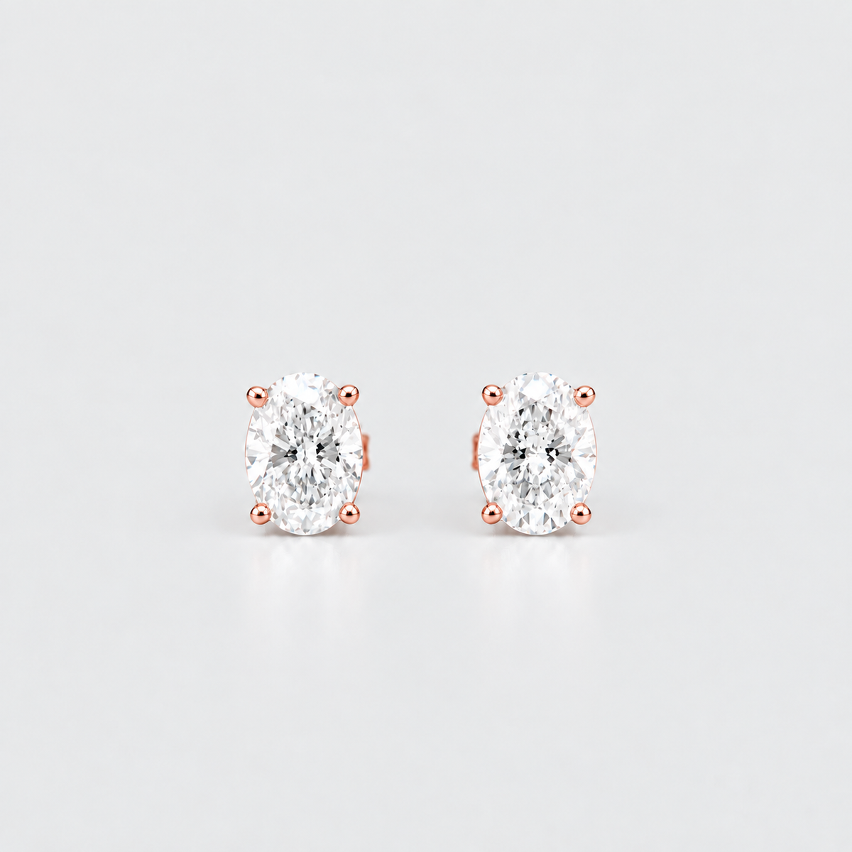 5 Ct. Lab Grown Diamond Oval Cut Stud Earrings (VS-EF)