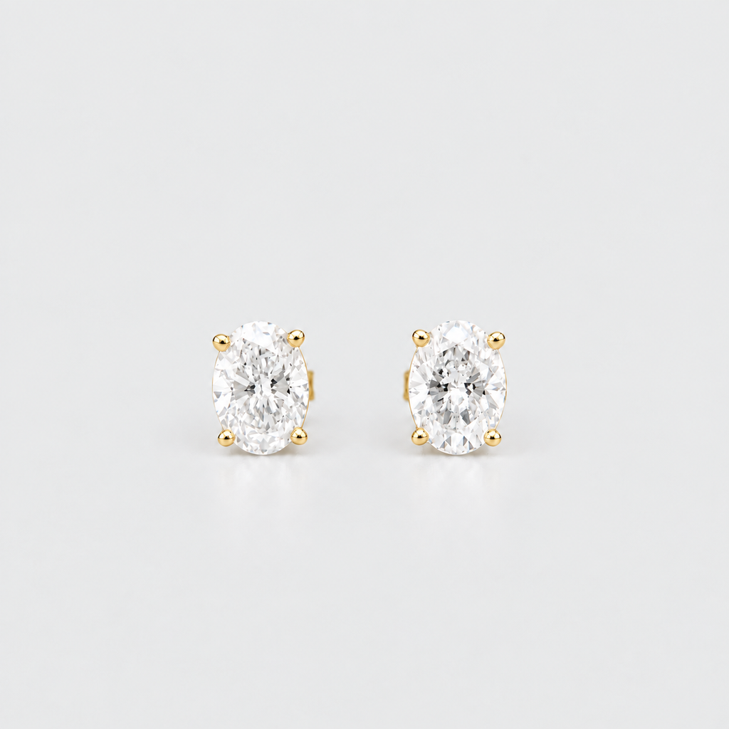 5 Ct. Lab Grown Diamond Oval Cut Stud Earrings (VS-EF)