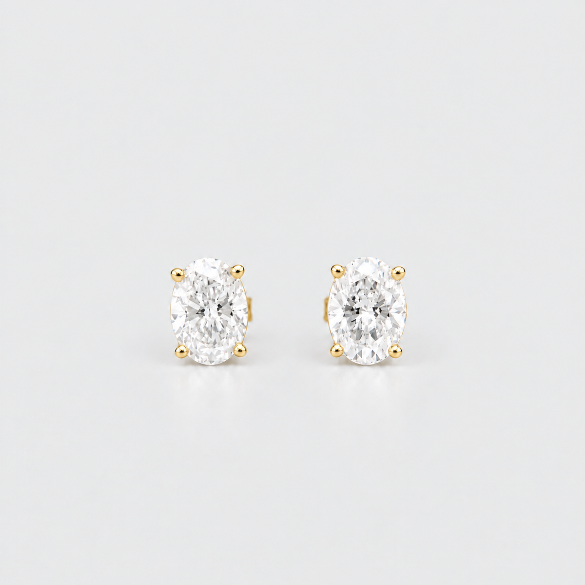 5 Ct. Lab Grown Diamond Oval Cut Stud Earrings (VS-EF)