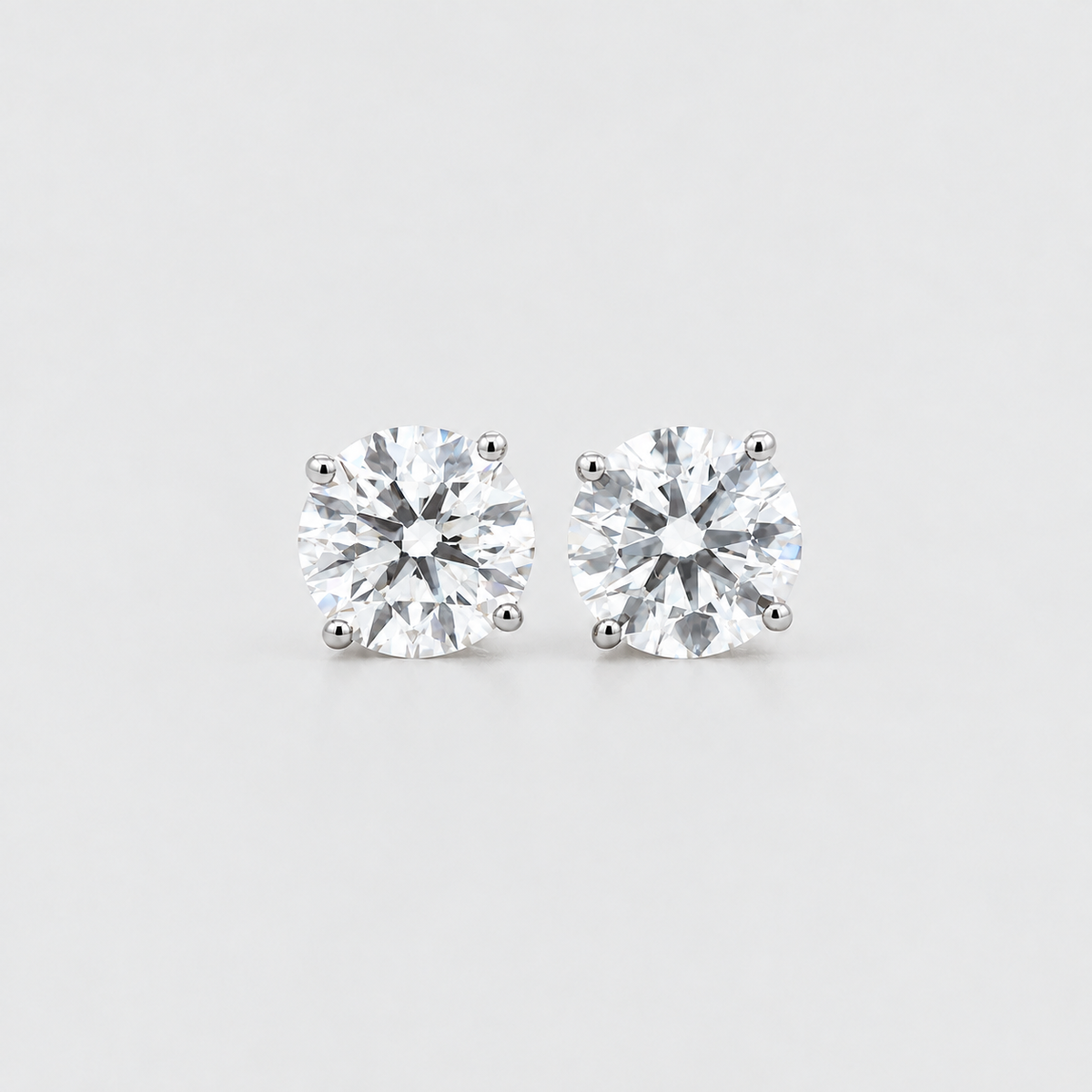 3 Ct. Round Cut Lab Grown Diamond Stud Earrings (VS-EF)