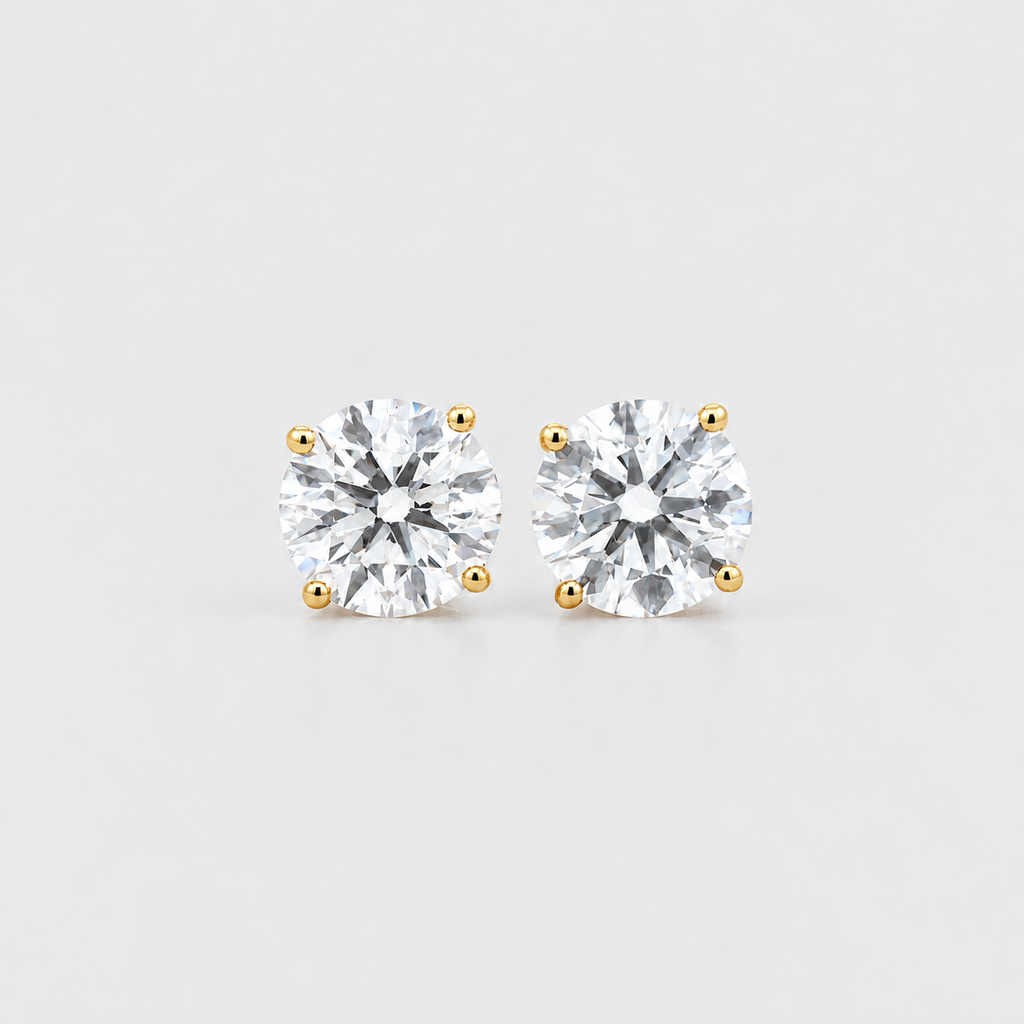 3 Ct. Round Cut Lab Grown Diamond Stud Earrings (VS-EF)