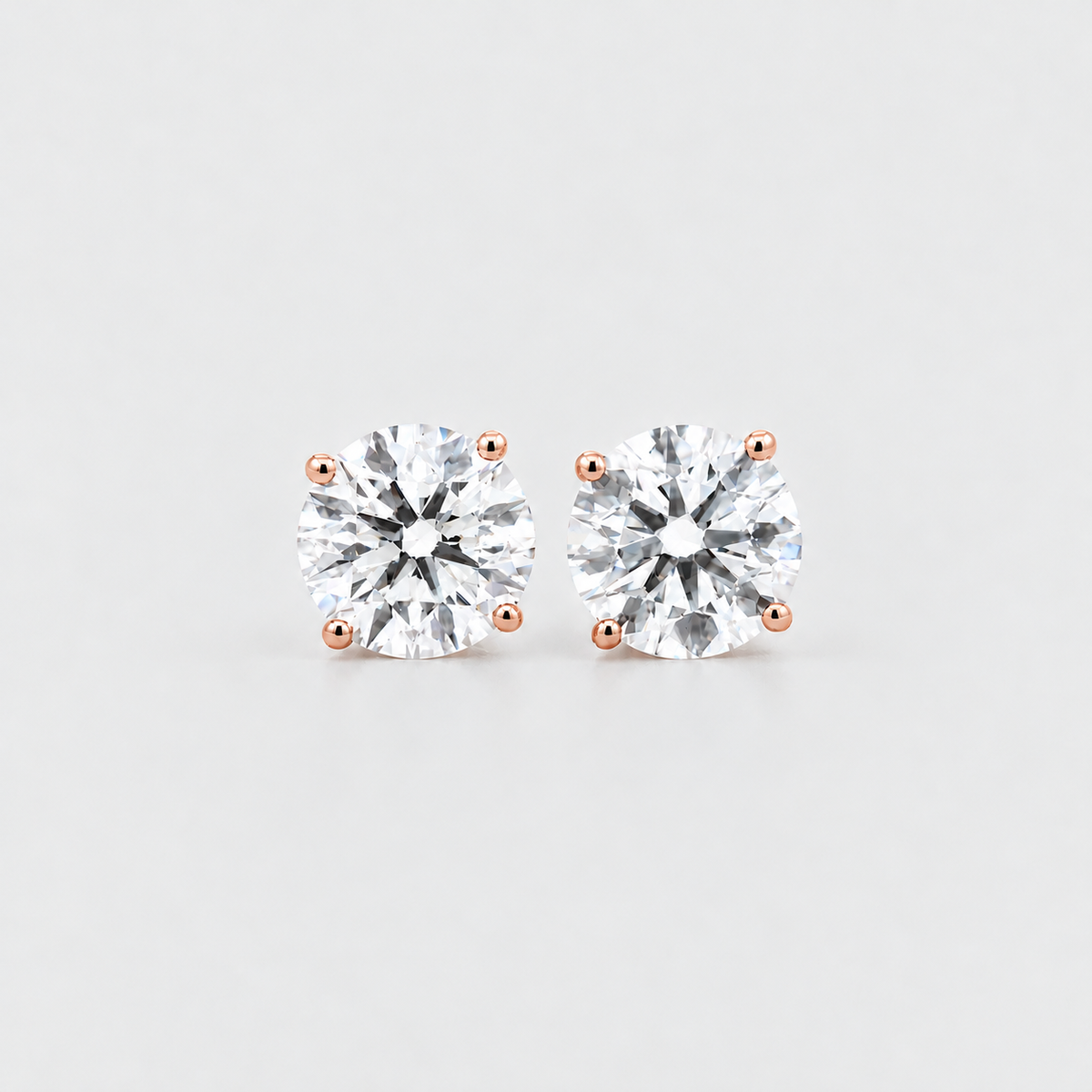 3 Ct. Round Cut Lab Grown Diamond Stud Earrings (VS-EF)