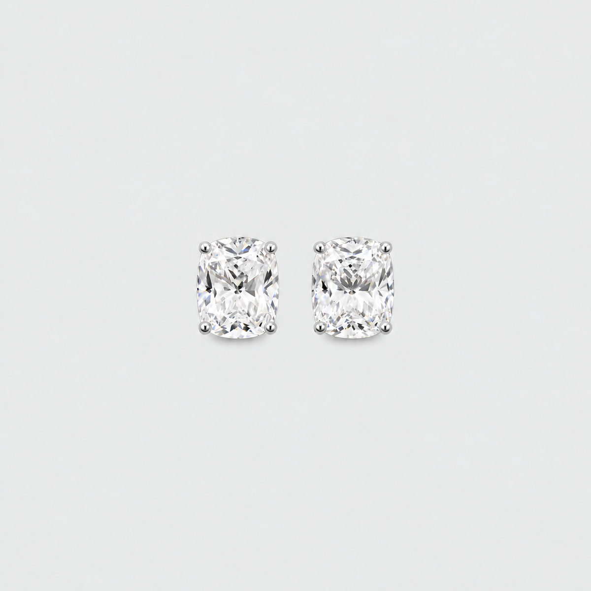 4 Ct. Lab Grown Diamond Cushion Cut Stud Earrings (VS-EF)