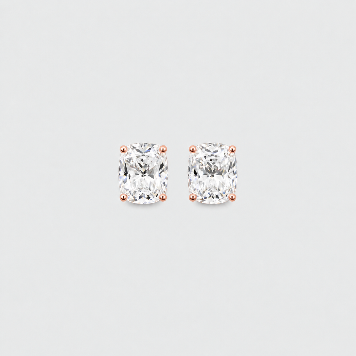 4 Ct. Lab Grown Diamond Cushion Cut Stud Earrings (VS-EF)