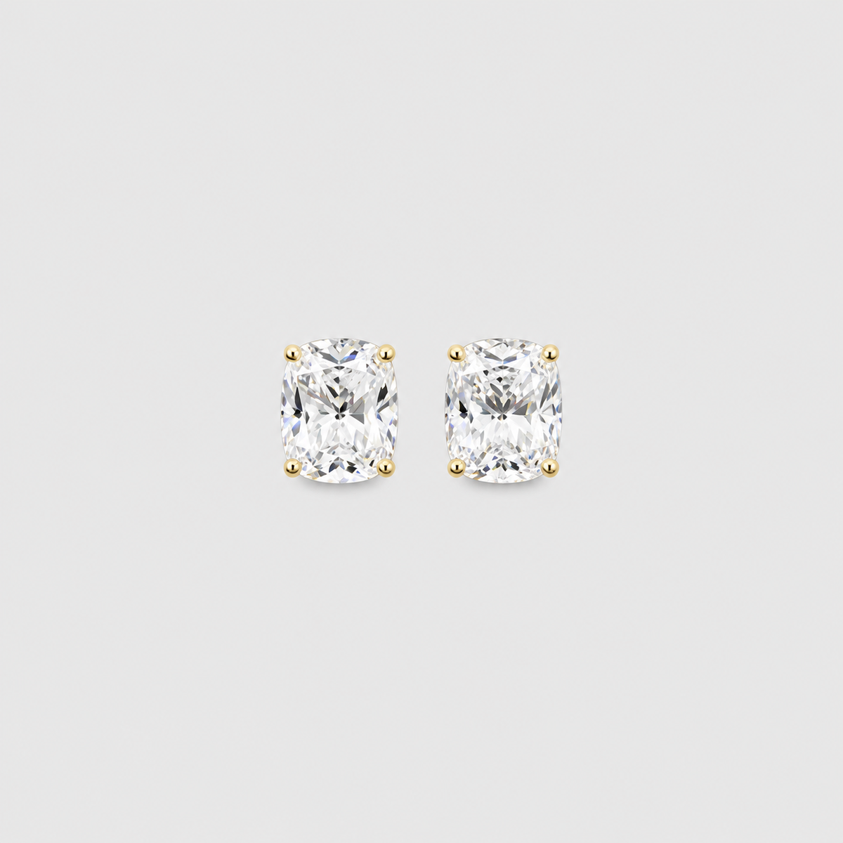 4 Ct. Lab Grown Diamond Cushion Cut Stud Earrings (VS-EF)