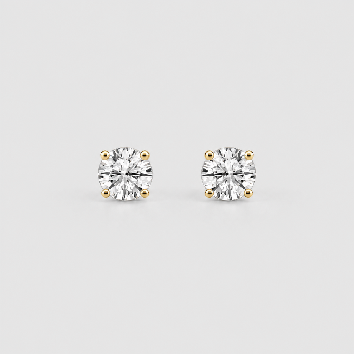 1 Ct. Lab Grown Diamond Round Cut Stud Earrings (EF/VVS-VS)