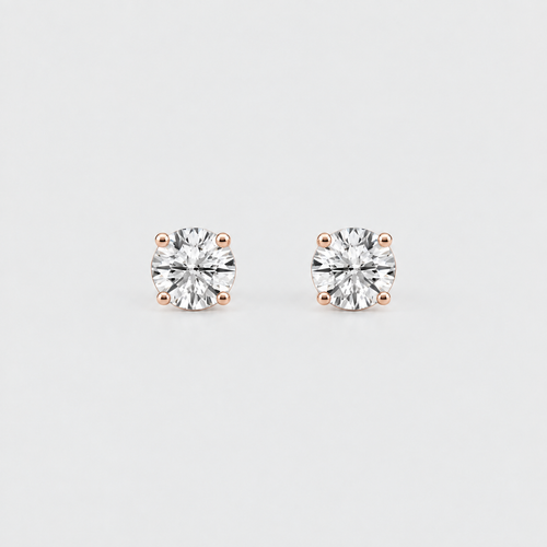 1 Ct. Lab Grown Diamond Round Cut Stud Earrings (EF/VVS-VS)