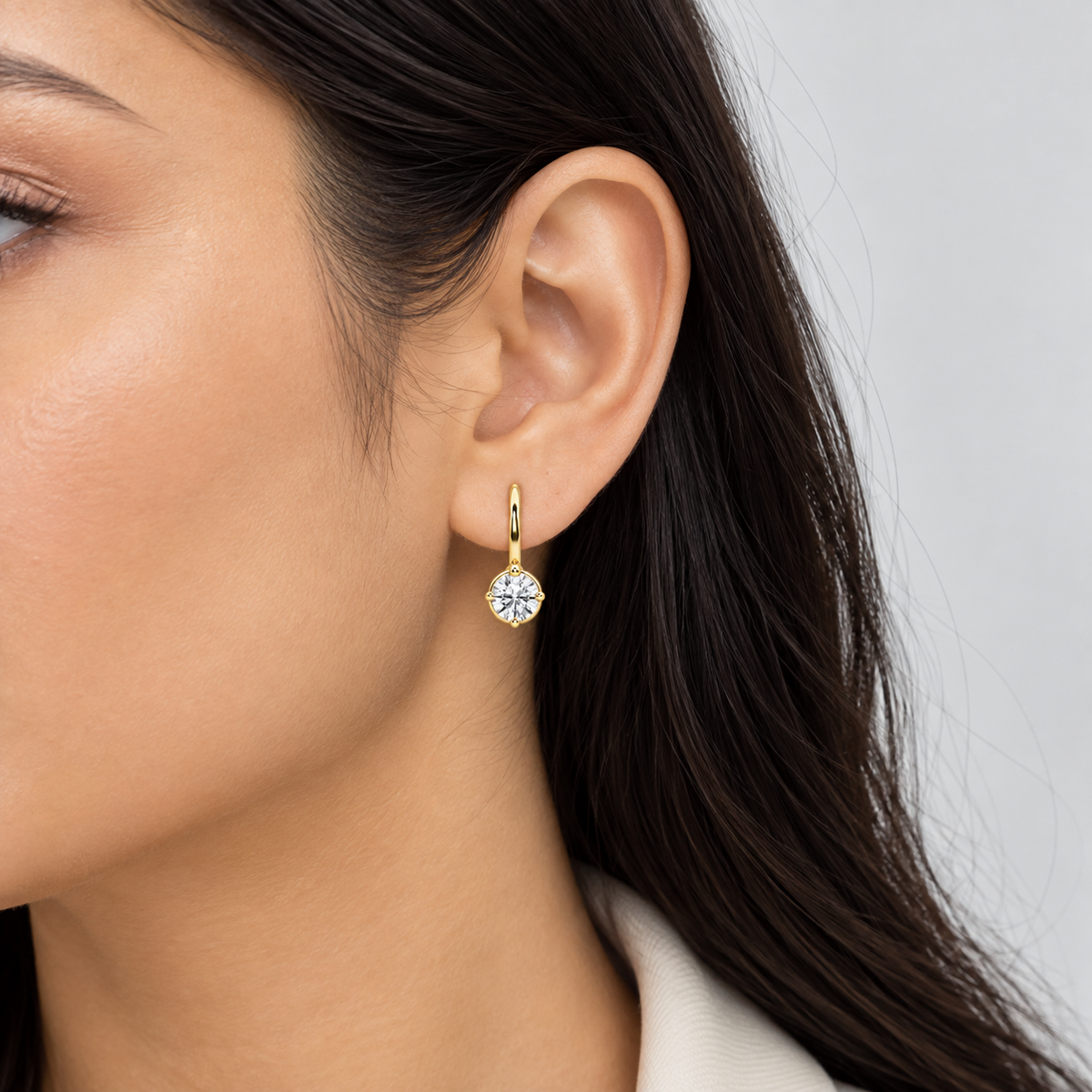 3 Ct. Lab-Grown Diamond Round Solitaire Dangle (VS-EF)