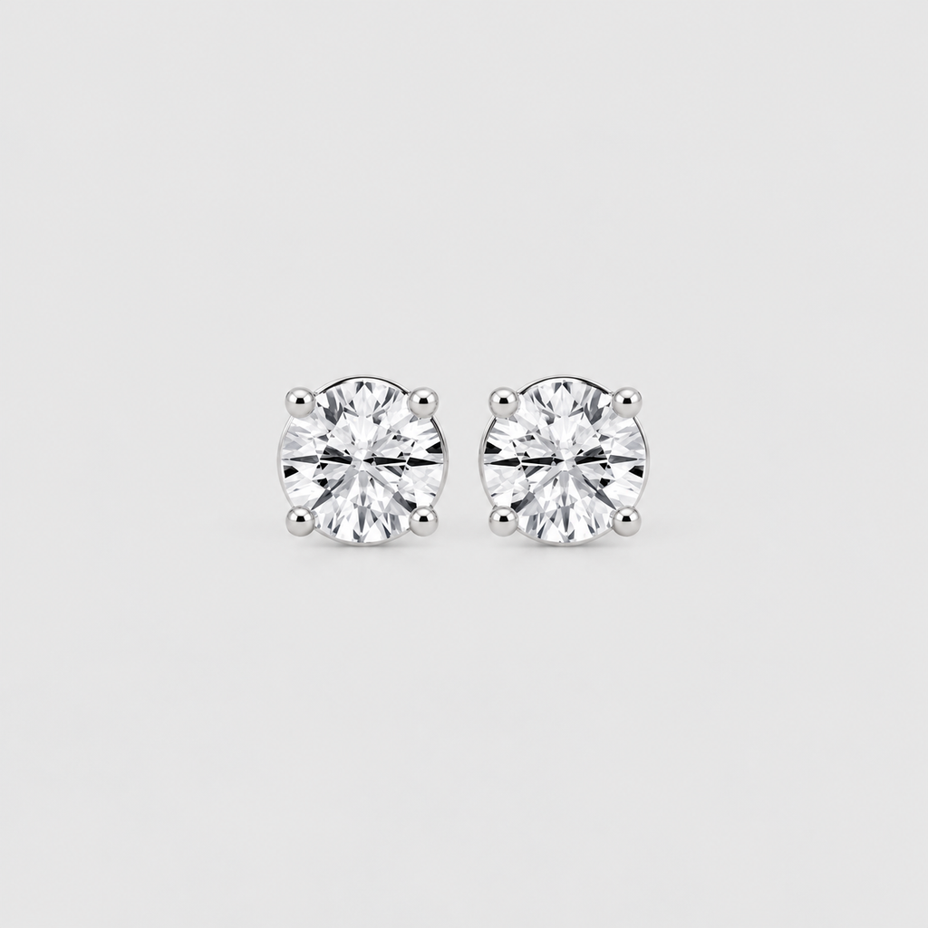 1.5 Ct. Lab Grown Diamond Stud Earrings Round Cut (EF/VVS-VS)