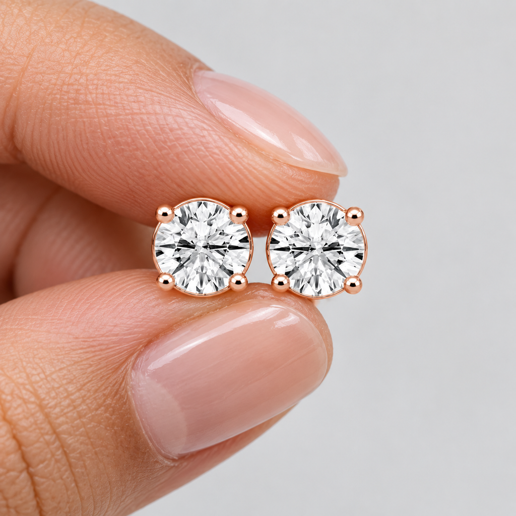 1.5 Ct. Lab Grown Diamond Stud Earrings Round Cut (EF/VVS-VS)