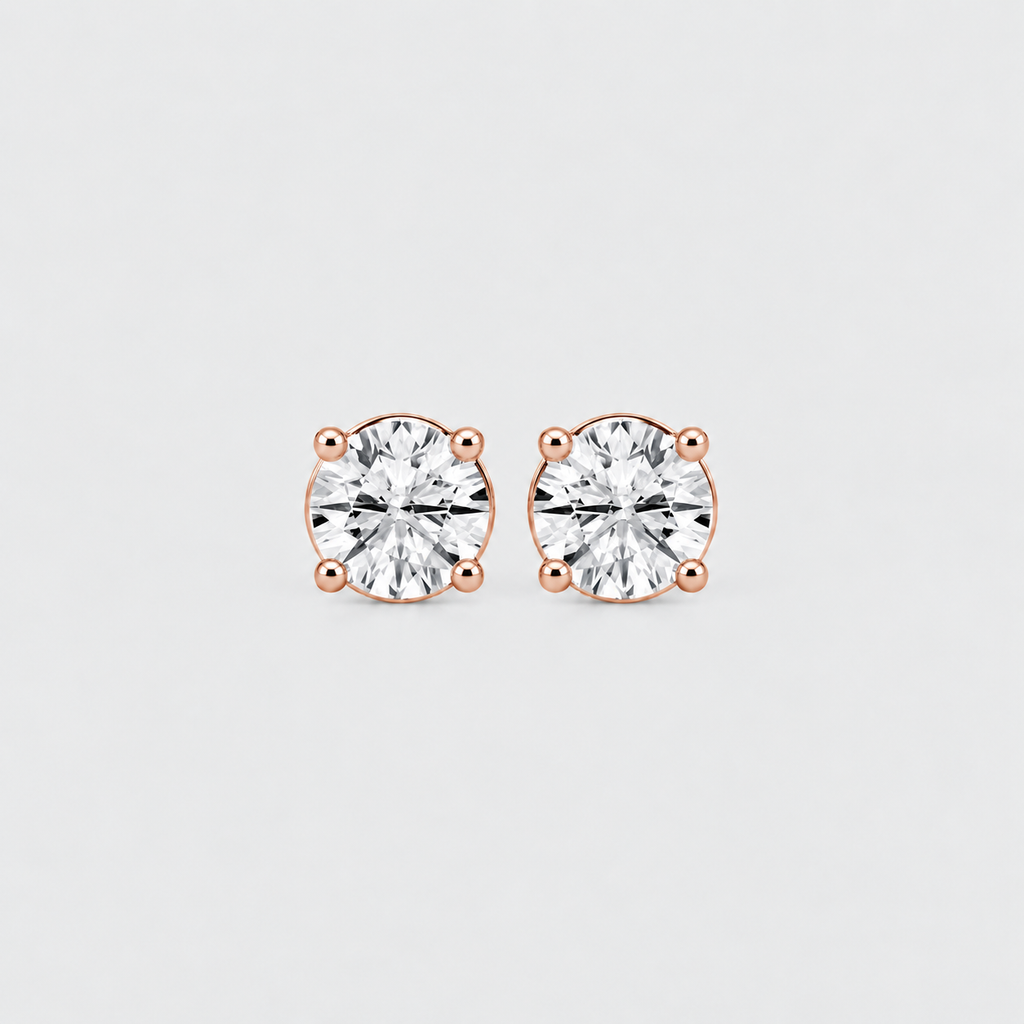 1.5 Ct. Lab Grown Diamond Stud Earrings Round Cut (EF/VVS-VS)