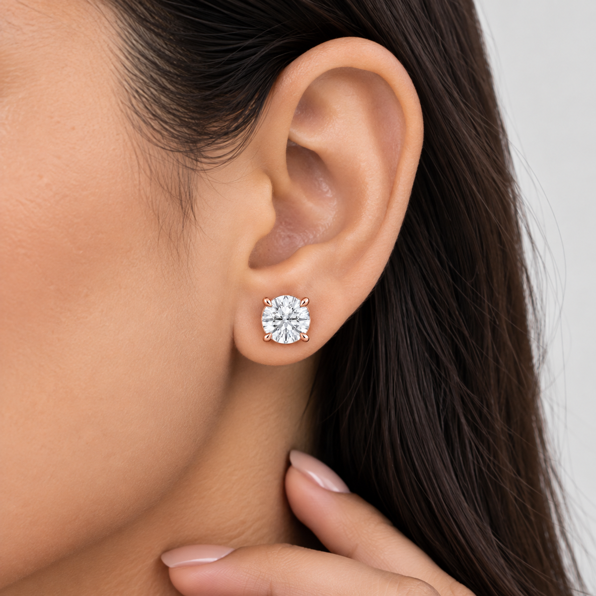 2 Ct. Lab-Grown Diamond Solitaire Stud Earrings (VS-EF)