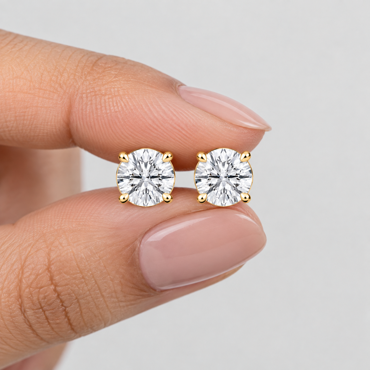 2 Ct. Lab-Grown Diamond Solitaire Stud Earrings (VS-EF)