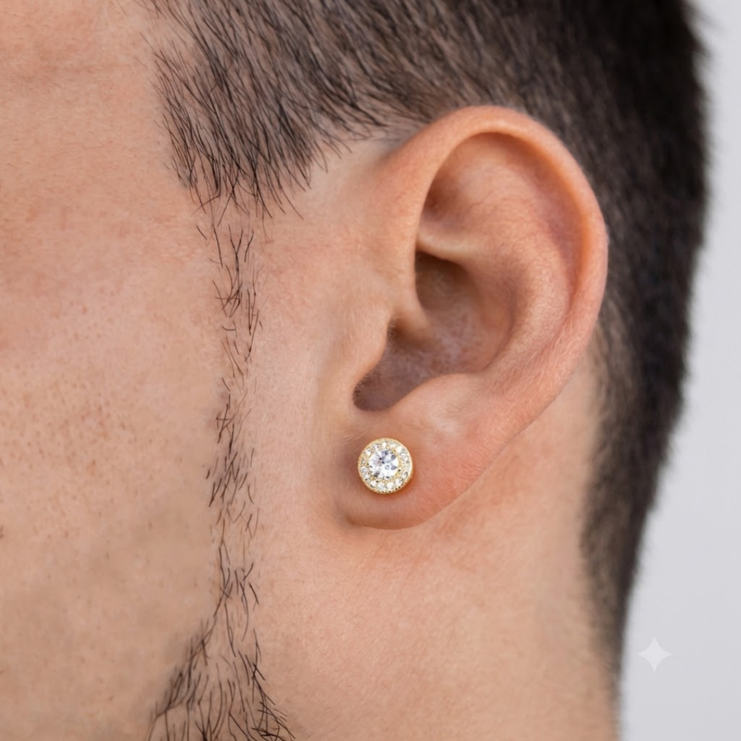 Lab-Grown Diamond Men's Halo Studs 0.90 Ct. (VS-EF)
