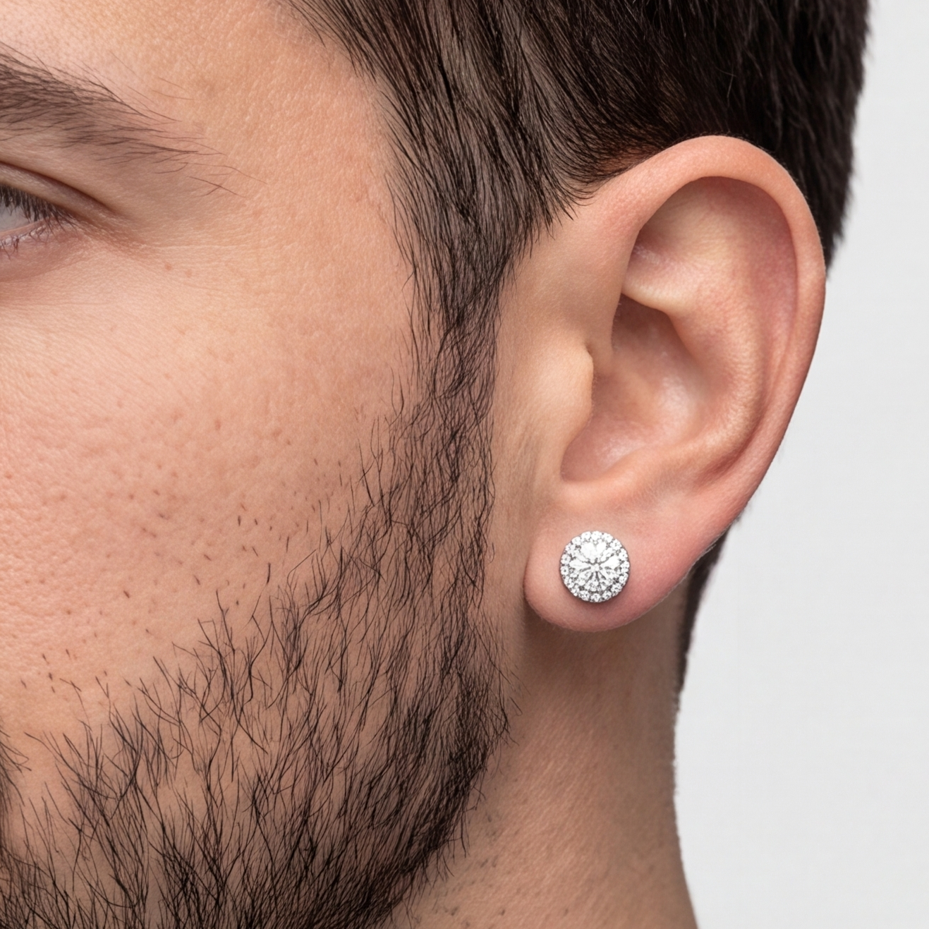 1.40 Ct. Lab-Grown Diamond Halo Studs Round-Cut (VS-EF)