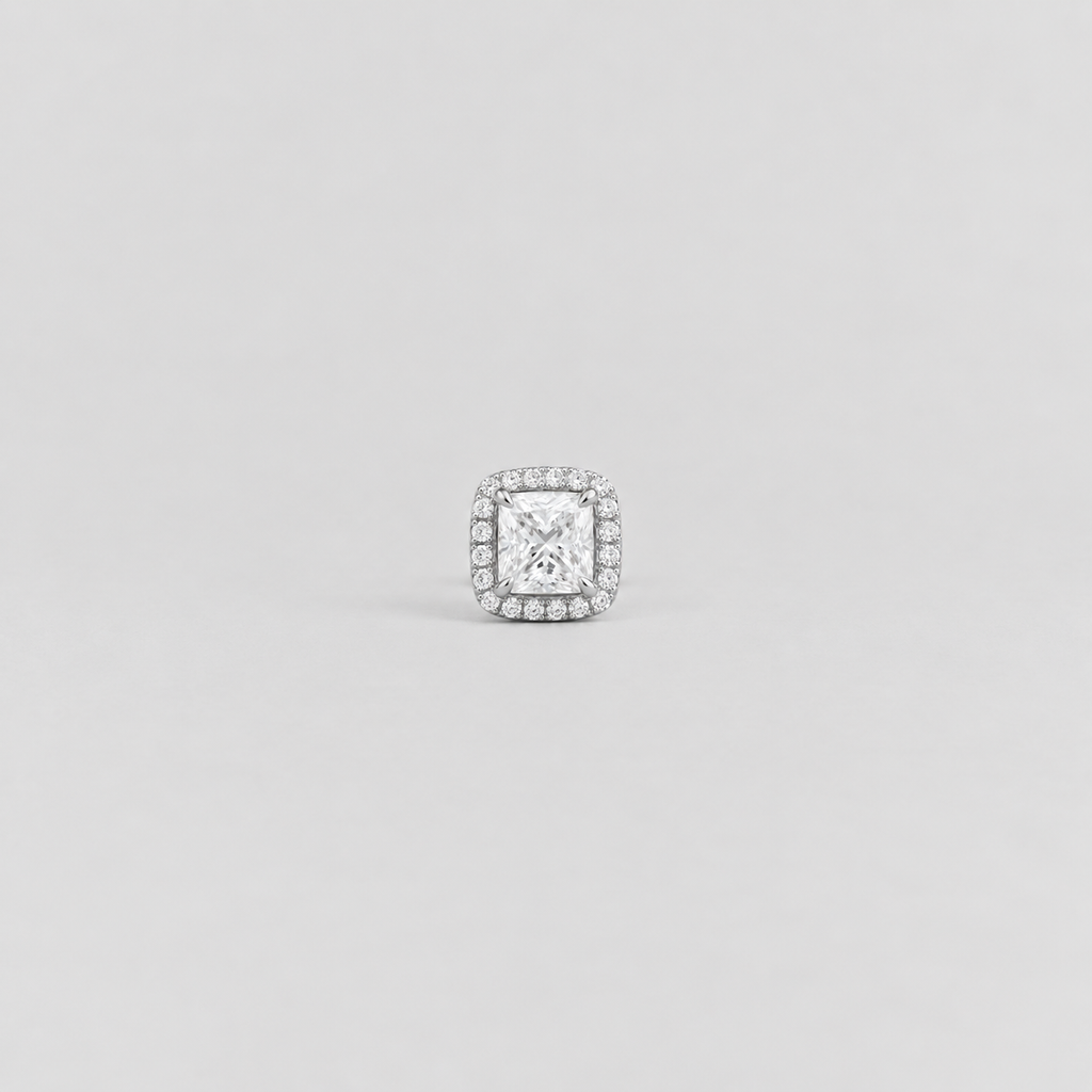 Lab-Grown Diamond Men's Halo Cushion-Cut Studs 0.55 Ct. (VS-EF)