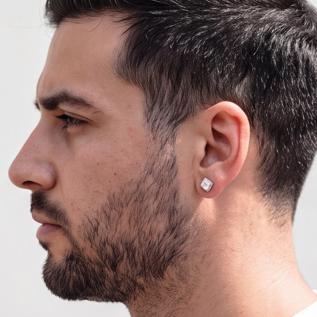 Lab-Grown Diamond Men's Halo Cushion-Cut Studs 0.55 Ct. (VS-EF)