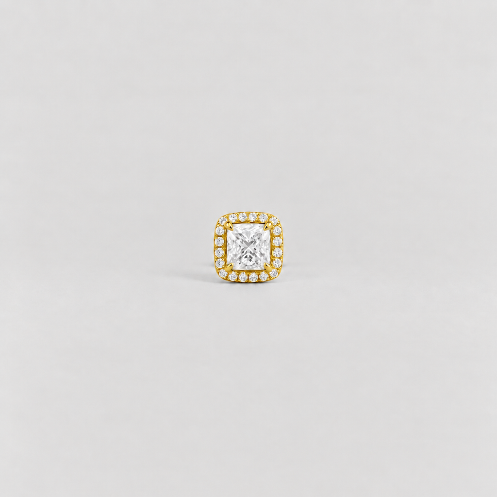 Lab-Grown Diamond Men's Halo Cushion-Cut Studs 0.55 Ct. (VS-EF)