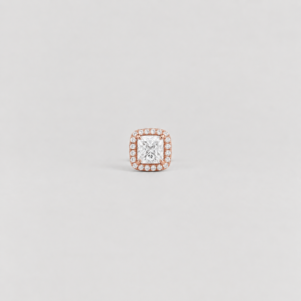 Lab-Grown Diamond Men's Halo Cushion-Cut Studs 0.55 Ct. (VS-EF)