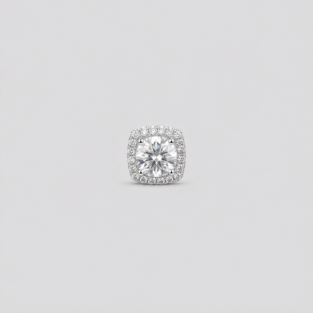 1.40 Ct. Lab-Grown Diamond Men's Cushion-Cut Halo Studs (VS-EF)