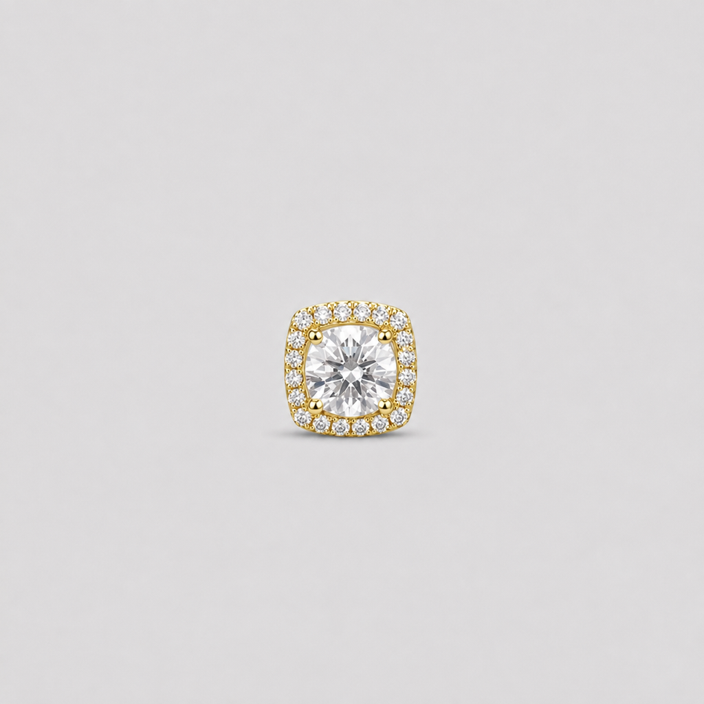 1.40 Ct. Lab-Grown Diamond Men's Cushion-Cut Halo Studs (VS-EF)