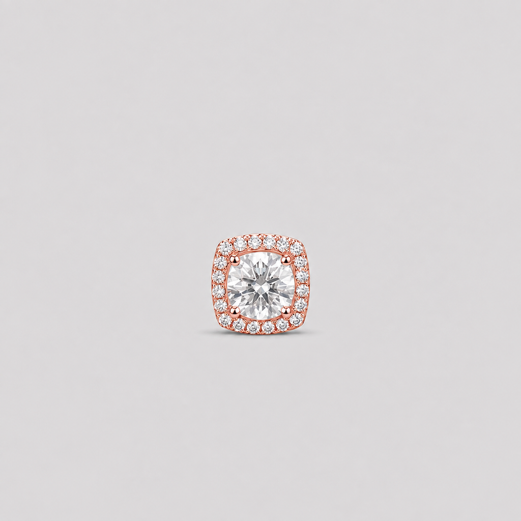 1.40 Ct. Lab-Grown Diamond Men's Cushion-Cut Halo Studs (VS-EF)