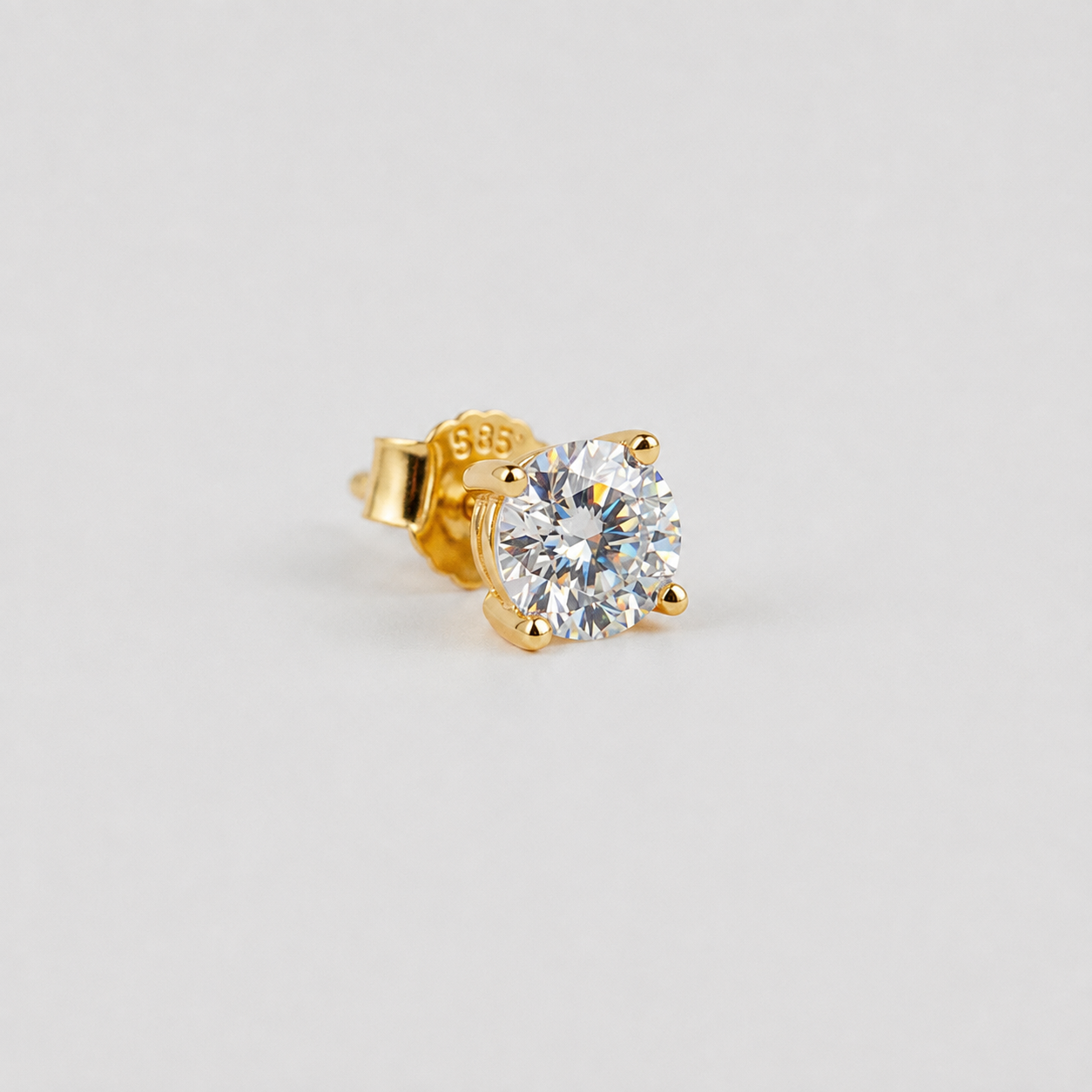 1 Ct. Lab Grown Daimond Round Cut Solitaire Studs (VS-EF)