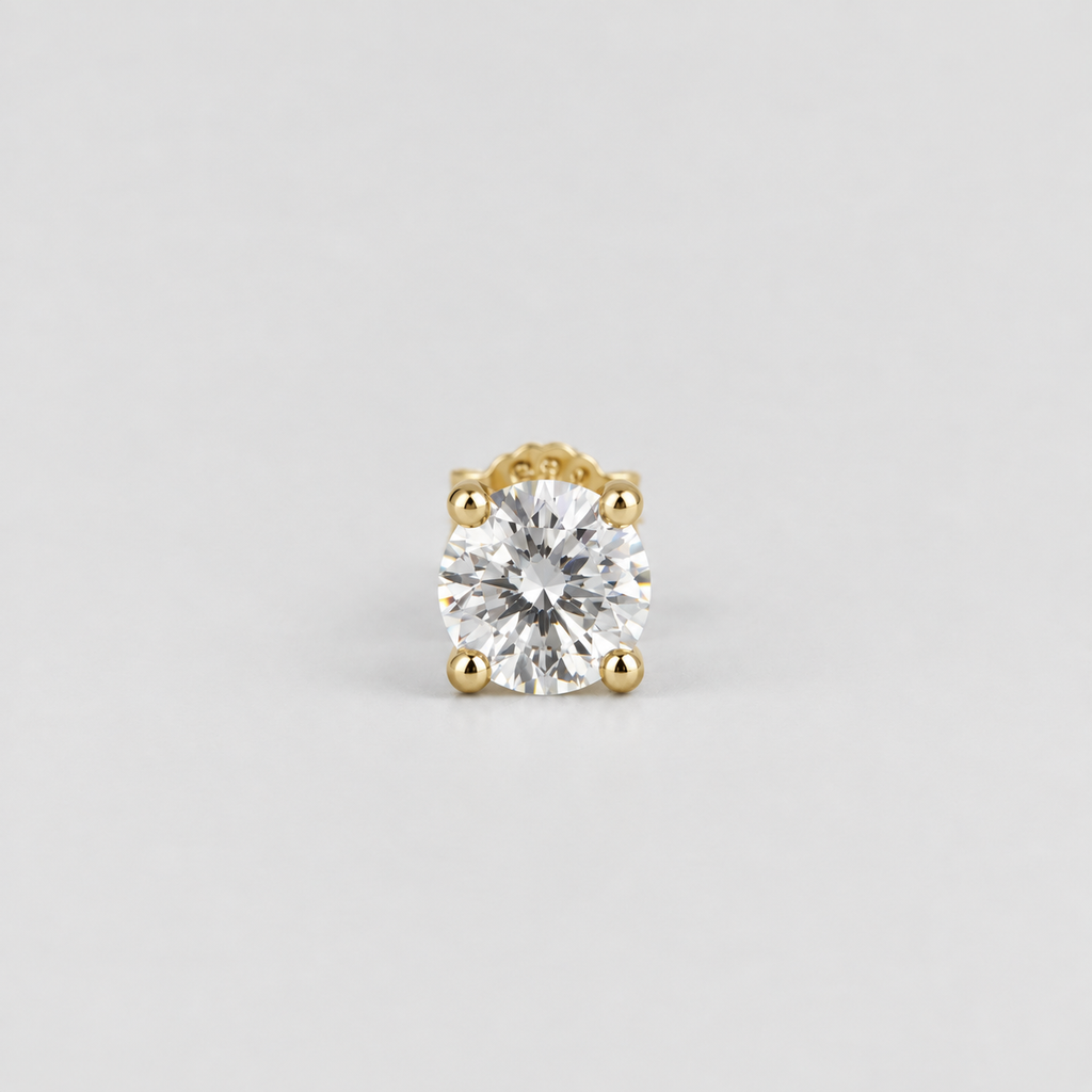 1 Ct. Lab Grown Daimond Round Cut Solitaire Studs (VS-EF)