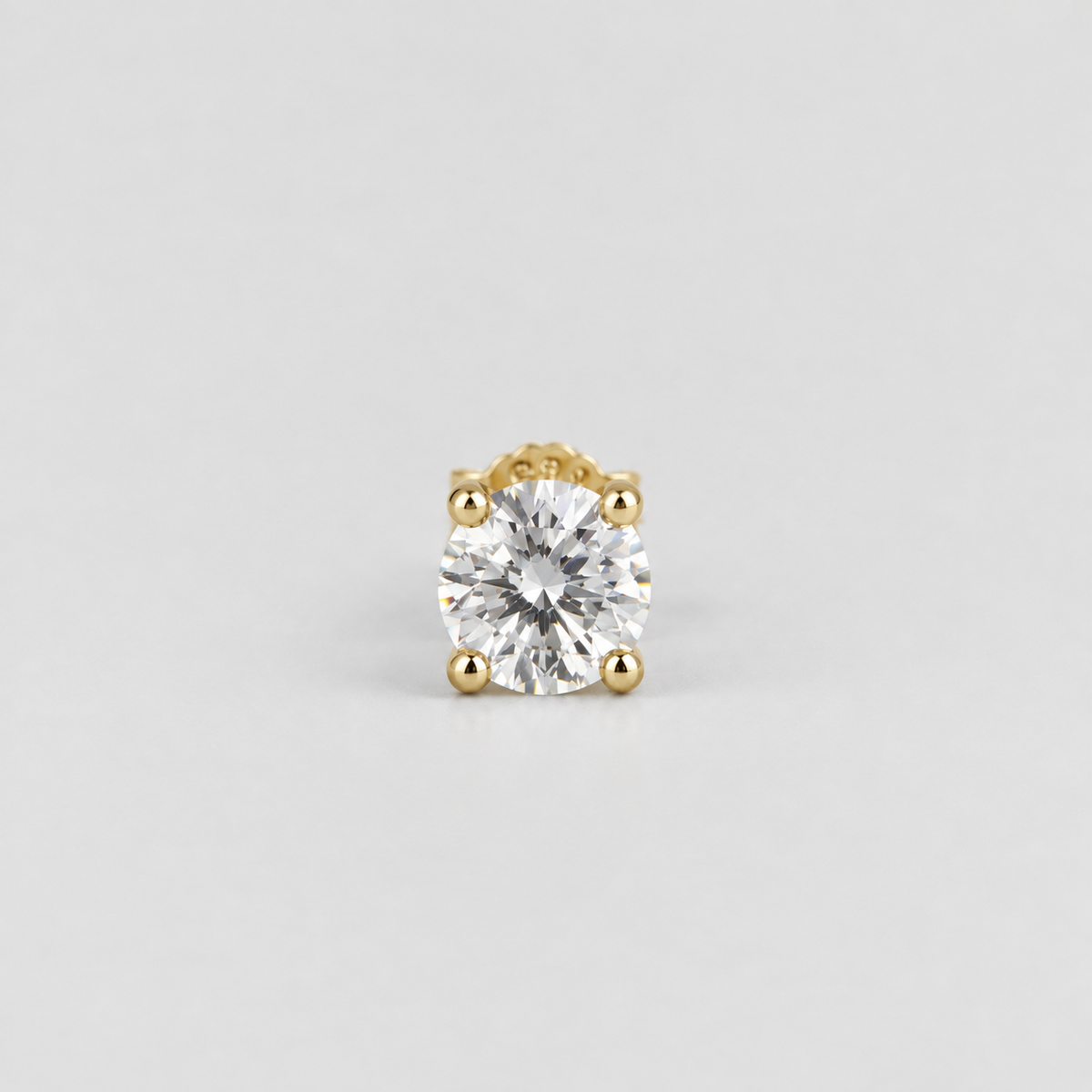 1 Ct. Lab Grown Daimond Round Cut Solitaire Studs (VS-EF)