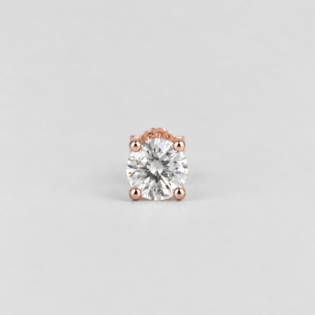 1 Ct. Lab Grown Daimond Round Cut Solitaire Studs (VS-EF)