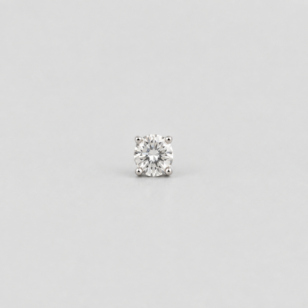 Lab Grown Diamond Round Bezel Setting Solitaire Studs 0.60 Ct. (VS-EF)