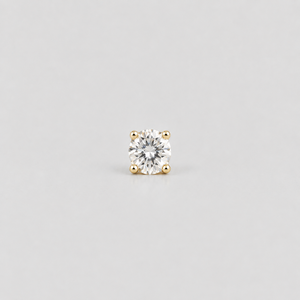 Lab Grown Diamond Round Bezel Setting Solitaire Studs 0.60 Ct. (VS-EF)