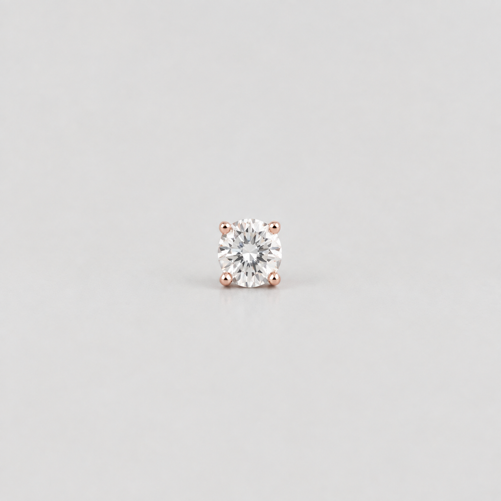 Lab Grown Diamond Round Bezel Setting Solitaire Studs 0.60 Ct. (VS-EF)