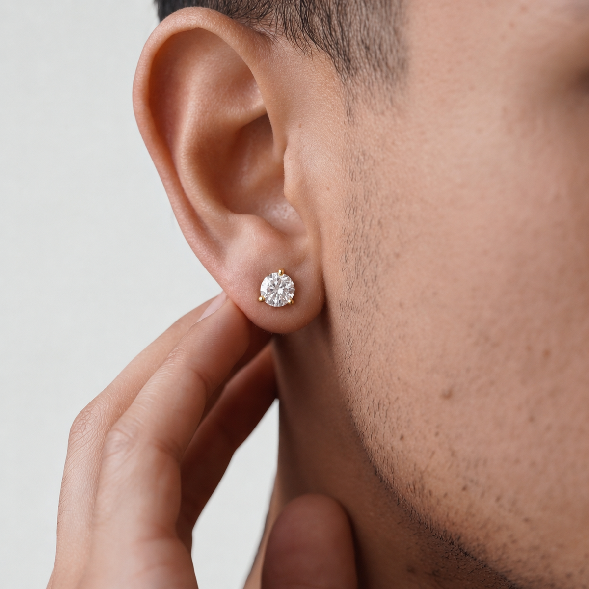 1 Ct. Lab Grown Diamond Solitaire Men's Studs (VS-EF)