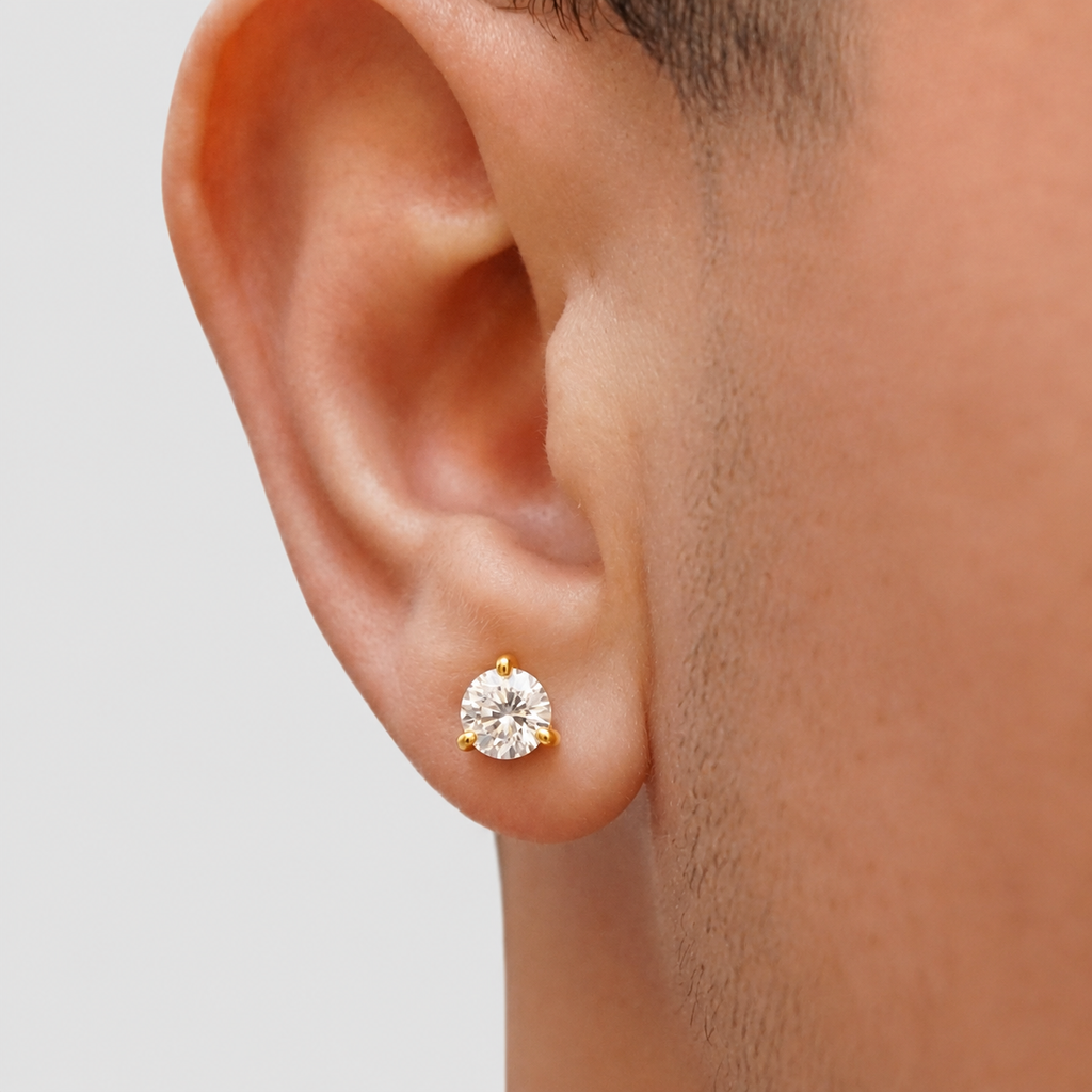 1 Ct. Lab Grown Diamond Solitaire Men's Studs (VS-EF)