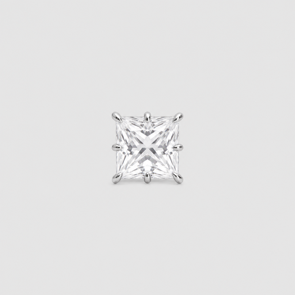 1.50 Ct. Lab Grown Diamond Princess Cut Solitaire Studs (VS-EF)