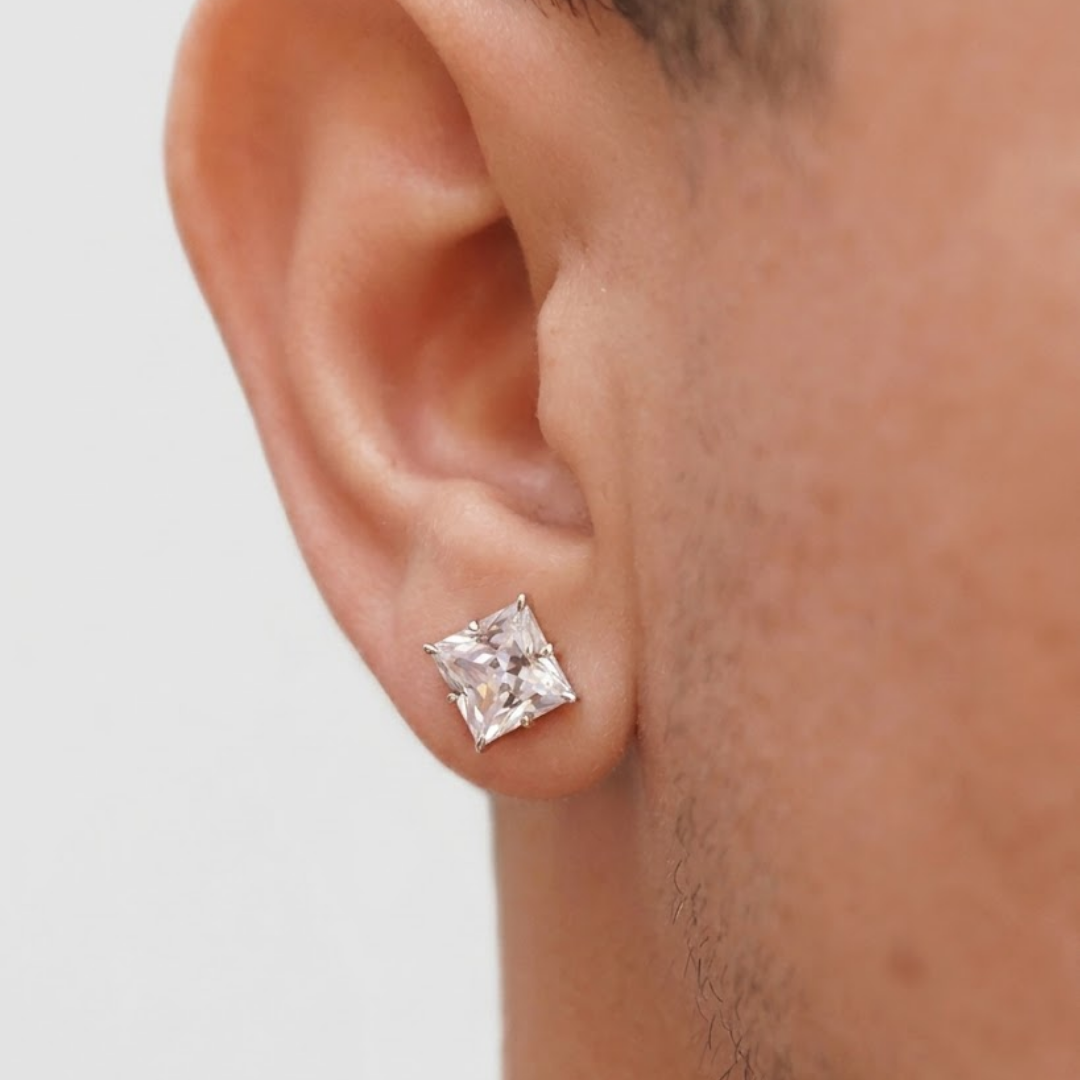1.50 Ct. Lab Grown Diamond Princess Cut Solitaire Studs (VS-EF)
