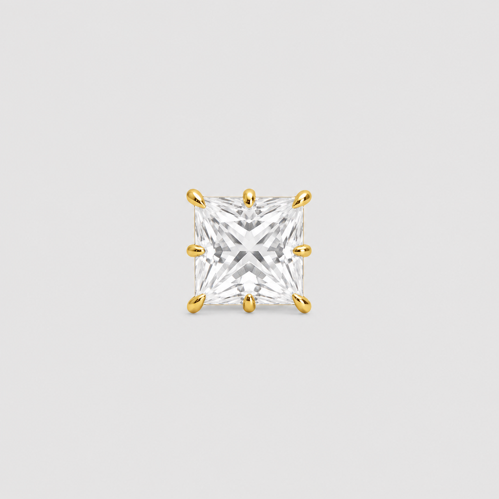 1.50 Ct. Lab Grown Diamond Princess Cut Solitaire Studs (VS-EF)