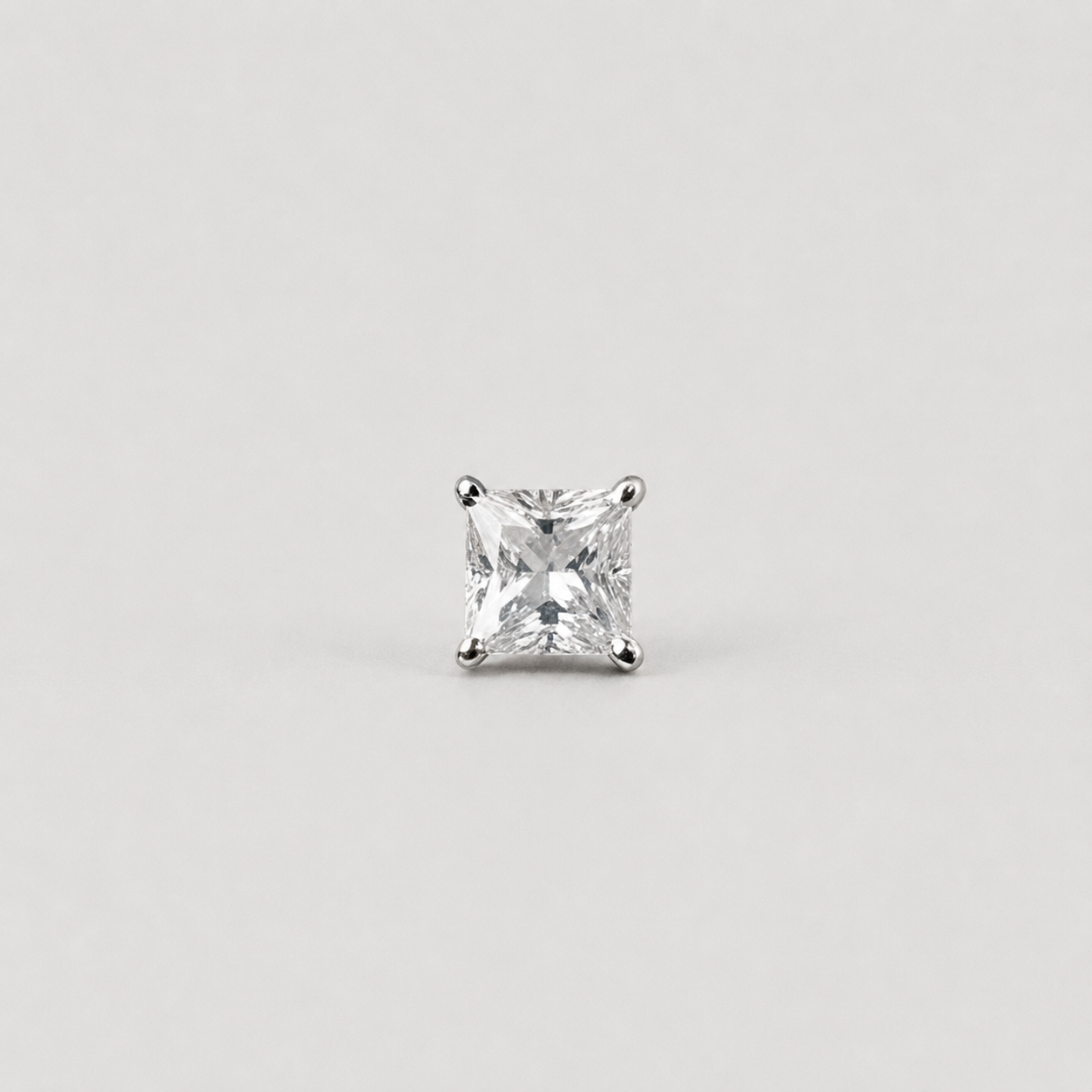 1 Ct. Lab Grown Diamond Princess Cut Solitaire Studs (VS-EF)