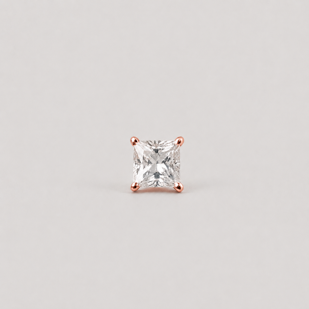 1 Ct. Lab Grown Diamond Princess Cut Solitaire Studs (VS-EF)
