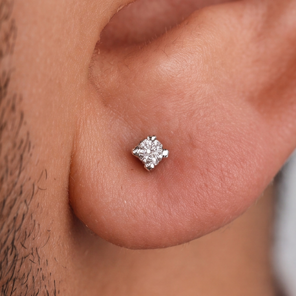 Lab Grown Diamond Solitaire Men's Studs 0.15 Ct. (VS-EF)