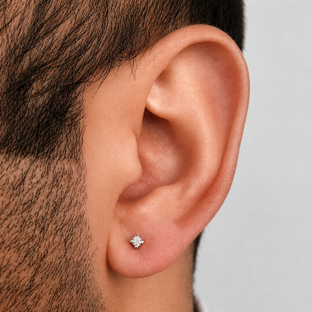 Lab Grown Diamond Solitaire Men's Studs 0.15 Ct. (VS-EF)