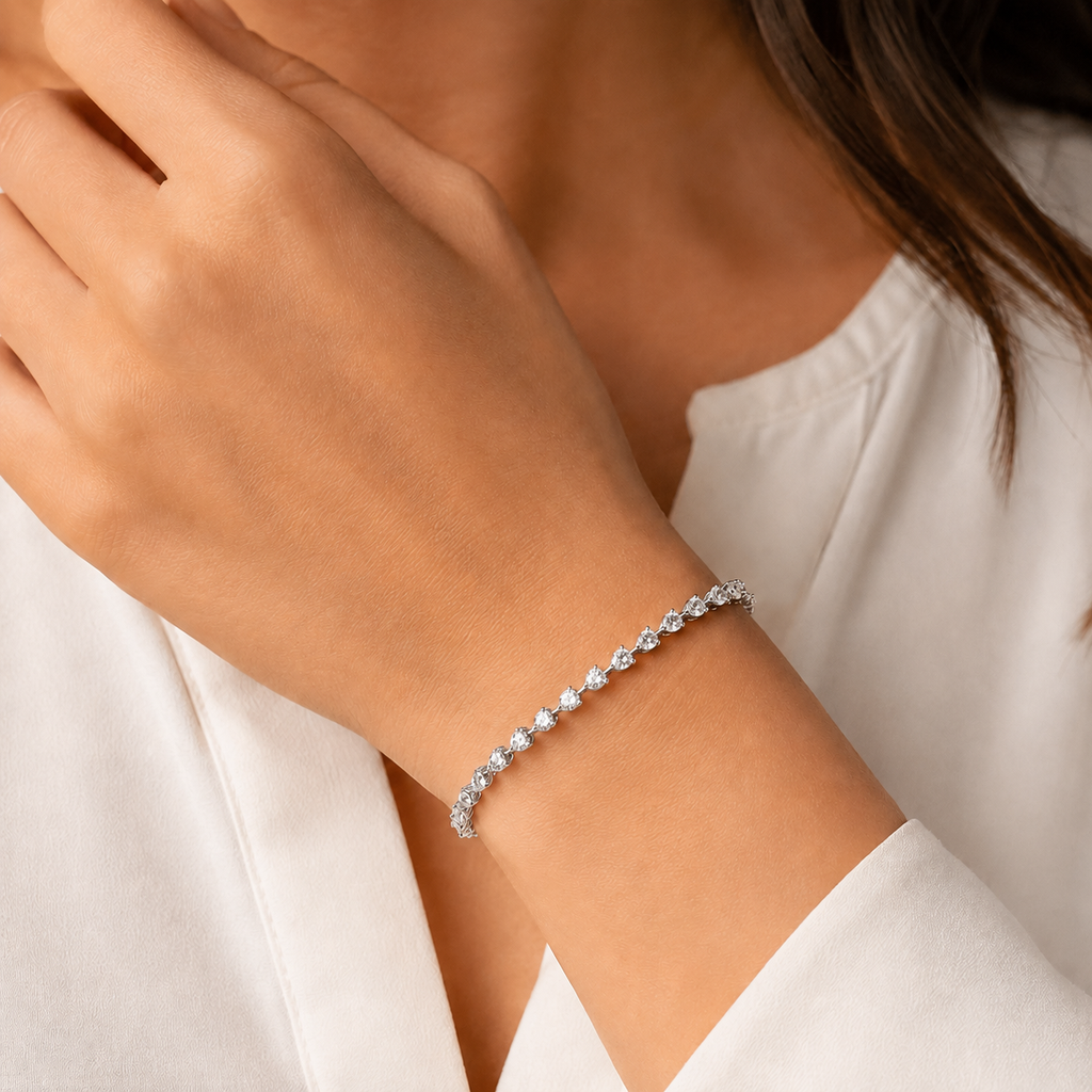 1 Ct. Lab Grown Diamond Tennis Bracelet Round Cut (EF-VS SI)
