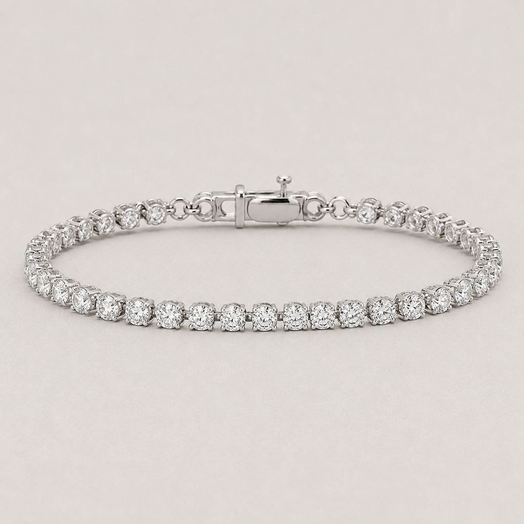 2 Ct. Lab Grown Diamond Tennis Bracelet Round Cut (EF-VS SI)